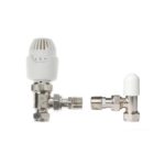 DRAYTON RT212 WHITE ANGLED THERMOSTATIC TRV & LOCKSHIELD 15MM X 1/2" (679HG)