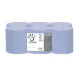 Papernet Standard 100% Recycled Hand Towels Rolled Blue 2 Ply 412056 6 Rolls of 135 m