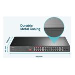 24 Port Fast Ethernet & 2 Port Gigabit PoE+ Unmanaged Switch with 2 SFP Ports -  TL-SL1226P